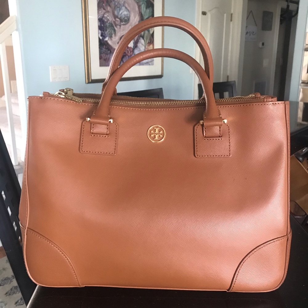 Tory Burch Double-zip Medium size , brown tote